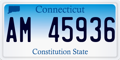 CT license plate AM45936