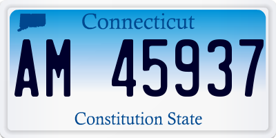 CT license plate AM45937