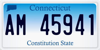 CT license plate AM45941