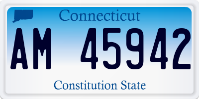 CT license plate AM45942