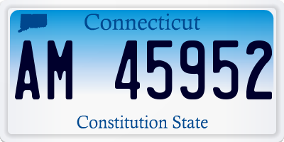 CT license plate AM45952