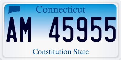 CT license plate AM45955