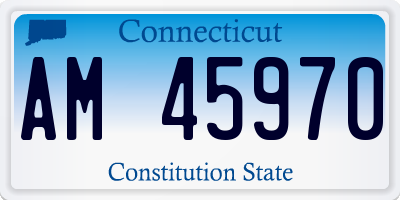 CT license plate AM45970