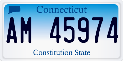 CT license plate AM45974