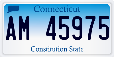 CT license plate AM45975