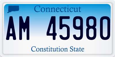 CT license plate AM45980
