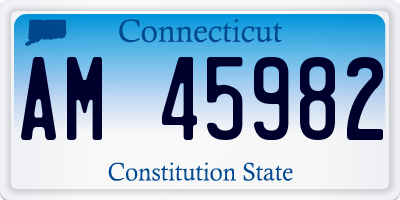 CT license plate AM45982