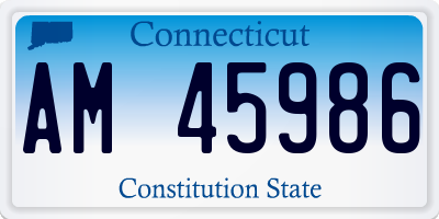 CT license plate AM45986