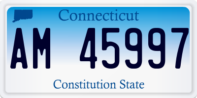 CT license plate AM45997