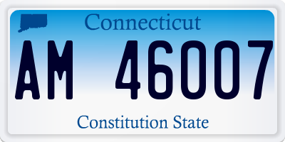CT license plate AM46007