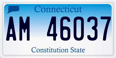 CT license plate AM46037