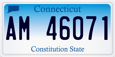CT license plate AM46071