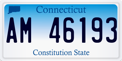 CT license plate AM46193