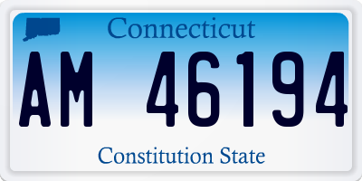 CT license plate AM46194