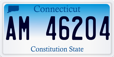 CT license plate AM46204