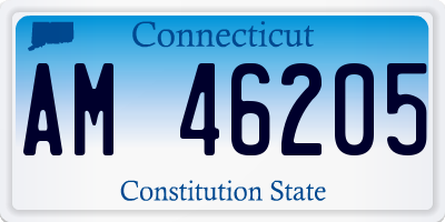 CT license plate AM46205