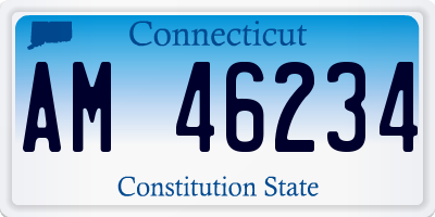 CT license plate AM46234