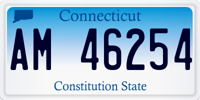 CT license plate AM46254
