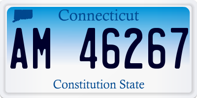CT license plate AM46267