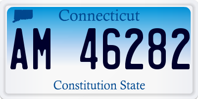 CT license plate AM46282