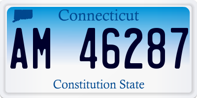 CT license plate AM46287