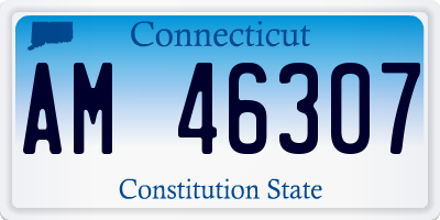 CT license plate AM46307
