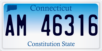 CT license plate AM46316