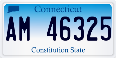 CT license plate AM46325