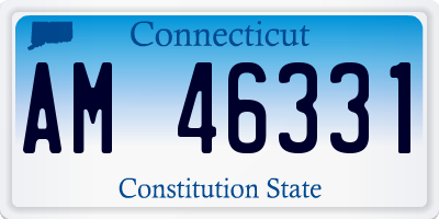 CT license plate AM46331