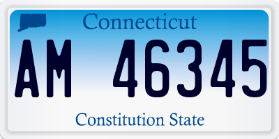 CT license plate AM46345