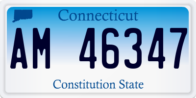 CT license plate AM46347