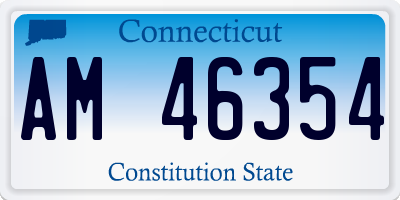 CT license plate AM46354