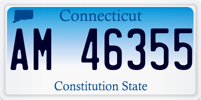 CT license plate AM46355