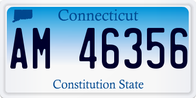 CT license plate AM46356