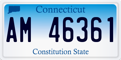 CT license plate AM46361