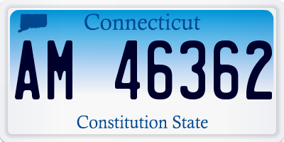 CT license plate AM46362