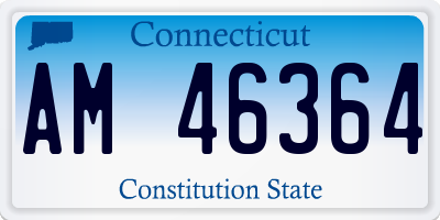 CT license plate AM46364