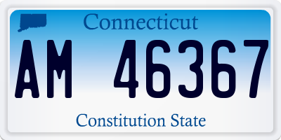 CT license plate AM46367