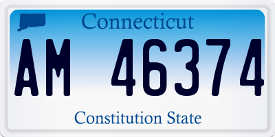 CT license plate AM46374