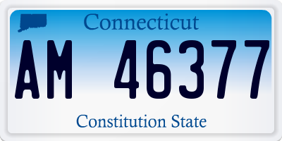 CT license plate AM46377