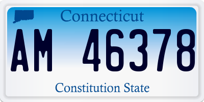 CT license plate AM46378