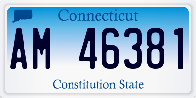 CT license plate AM46381