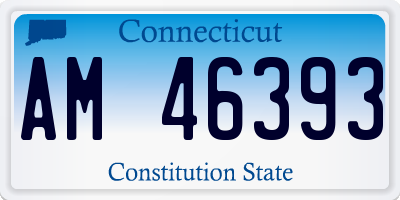 CT license plate AM46393