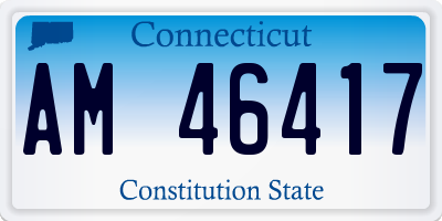CT license plate AM46417