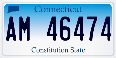 CT license plate AM46474