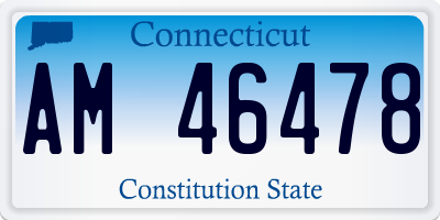 CT license plate AM46478