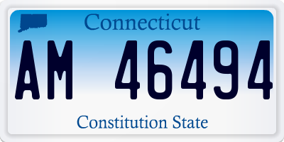 CT license plate AM46494