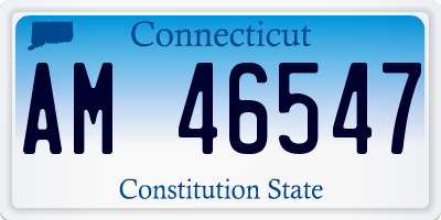 CT license plate AM46547