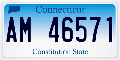 CT license plate AM46571