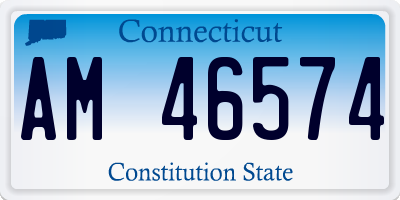 CT license plate AM46574